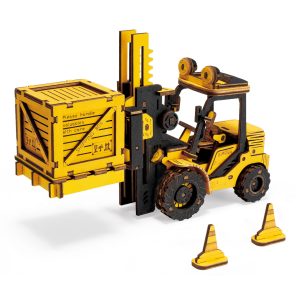 RoboTime 3D drevená mechanická skladačka Vysokozdvižný vozík