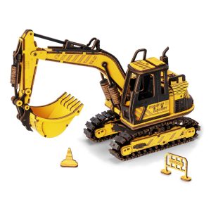 RoboTime 3D drevená mechanická skladačka Bager