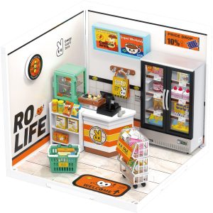 RoboTime 3D drevená skladačka Miniatúra domčeka Večierka
