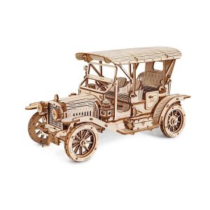 RoboTime 3D drevená mechanická skladačka Historické auto
