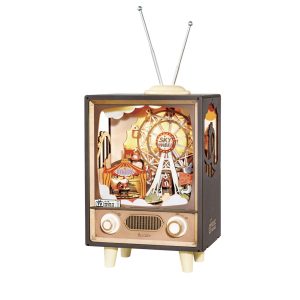 RoboTime 3D drevená skladačka hracej skrinky Karneval pri západe slnka