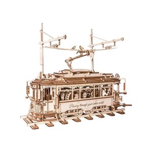 RoboTime 3D drevená mechanická skladačka Električka