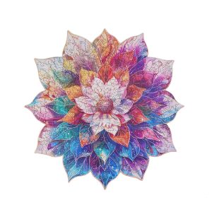 RoboTime Drevené puzzle Kvetinová mandala