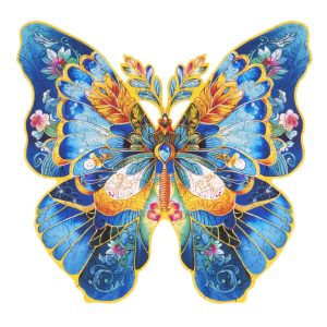 RoboTime Drevené puzzle motýľ Morpho Helena