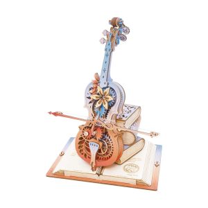 RoboTime 3D drevená skladačka hracej skrinky Kúzelné violončelo (mechanický pohon)