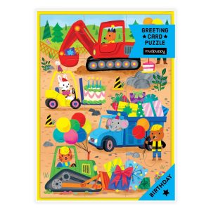 Mudpuppy Puzzle s blahoželaním Na stavenisku
