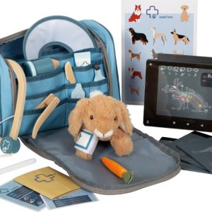 small foot Plyšový zajačik s opatrovateľskou veterinárnou sadou