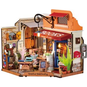 Rolife DIY 3D drevené puzzle Kníhkupectvo na rohu 108 dielikov