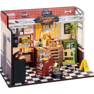 RoboTime 3D drevená skladačka Miniatúra domčeka Garáž