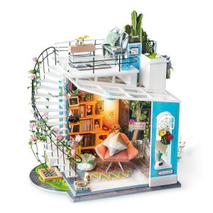 Rolife 3D drevené puzzle: Dorin loft s LED osvetlením