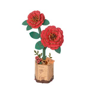Rowood 3D drevené puzzle Červená kamélia 113 dielikov