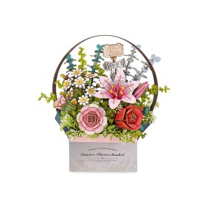 Rowood 3D drevené puzzle Košík s kvetmi 428 dielikov
