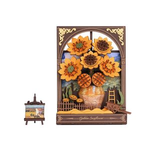 Rowood 3D drevené puzzle Slnečnica s LED osvetlením 266 dielikov